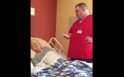 A Hospice Employee Steps Towards This Dying Lady. Then The Camera Caught This.