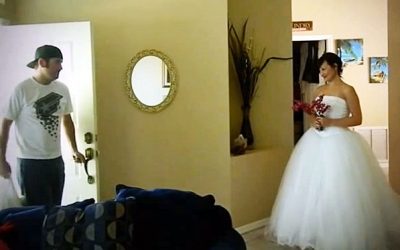 Husband Came Home To His Wife Wearing Her Wedding Dress. His Reaction Is Priceless!