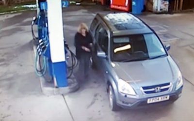 A Hidden Security Camera At The Gas Station Caught A Lady Doing THIS. How Is This Even Possible?