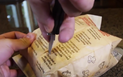 He Takes A Knife And Slices It Through This Popcorn Bag. But What He Makes Is Brilliant!