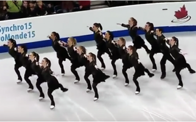 Ice Skaters Come Together To Make A Tight Formation. But When The Music Starts My Jaw Dropped!