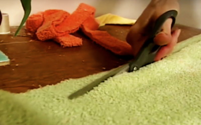 She Grabs Scissors And Starts Cutting 3 Worn Out Bath Towels Then Reveals An AWESOME Surprise!