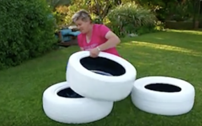 She Paints 3 Used Tires White Then Stacks Them. Then She Reveals The Unexpected Surprise!