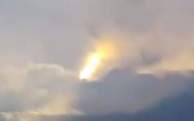 Watch Video of Strange and Unique Crown Flashing Light Beam Behind These Clouds